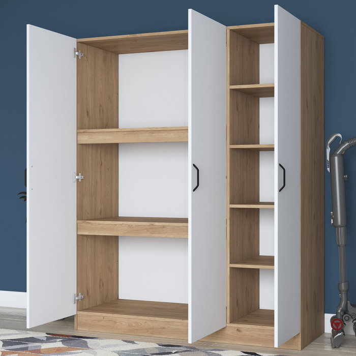 Hanah Home Armario BA105 - 2412 Nogal y Blanco